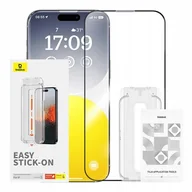 Szkła hartowane na telefon - BASEUS SZKŁO HARTOWANE PEŁNE DO APPLE iPHONE 15 PRO MAX ZESTAW - miniaturka - grafika 1