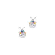 Biżuteria dla dzieci - Srebrne Kolczyki 925 Kolorowa biedroneczka dla małej damy - miniaturka - grafika 1