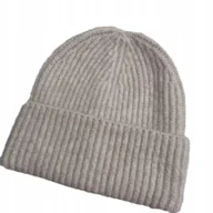 Czapki damskie - jasnobrązowa CZAPKA damska zimowa jesienna stylowa BEANIE stylowa khaki - miniaturka - grafika 1