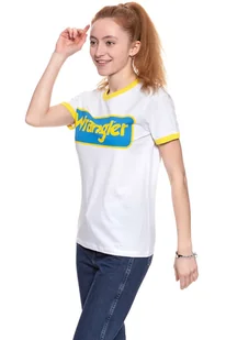 WRANGLER T SHIRT DAMSKI B&Y RINGER TEE WHITE W7C42FK12 112131689 - Wrangler - Koszulki i topy damskie - miniaturka - grafika 1