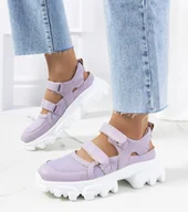 Półbuty damskie - Fioletowe sneakersy na masywnej podeszwie Djurs-36 - miniaturka - grafika 1