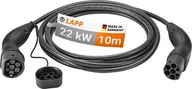 Ładowarki do samochodów elektrycznych - Kabel do ładowania samochodów LAPP Typu 2, do 22 kW, 10 m, czarny 5555934032 - miniaturka - grafika 1