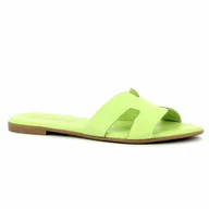 Klapki i japonki damskie - Zielone klapki damskie CARINII - Carinii - miniaturka - grafika 1