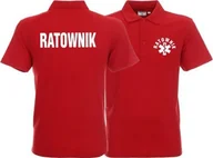 Odzież robocza - Promostars LPP - Koszulka Polo męska RATOWNIK czerwona - miniaturka - grafika 1