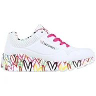 Buty trekkingowe damskie - Buty na co dzień młodzieżowe SKECHERS UNO LITE LOVELY LUV eko skóra - miniaturka - grafika 1