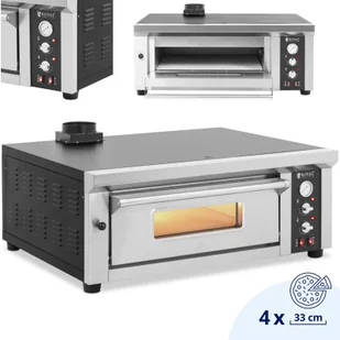 Piec do pizzy elektryczny z kamieniem szamotowym na 4 pizze śr. 33 cm 4200 W - Piece, kotły  i płyty grzejne gastronomiczne - miniaturka - grafika 1