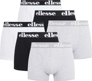 Ellesse Bokserki męskie HALI, zestaw 6 sztuk - Modne kąpielówki, logo, bawełna stretch czarny/szary/biały 2XL - Majtki męskie - miniaturka - grafika 1