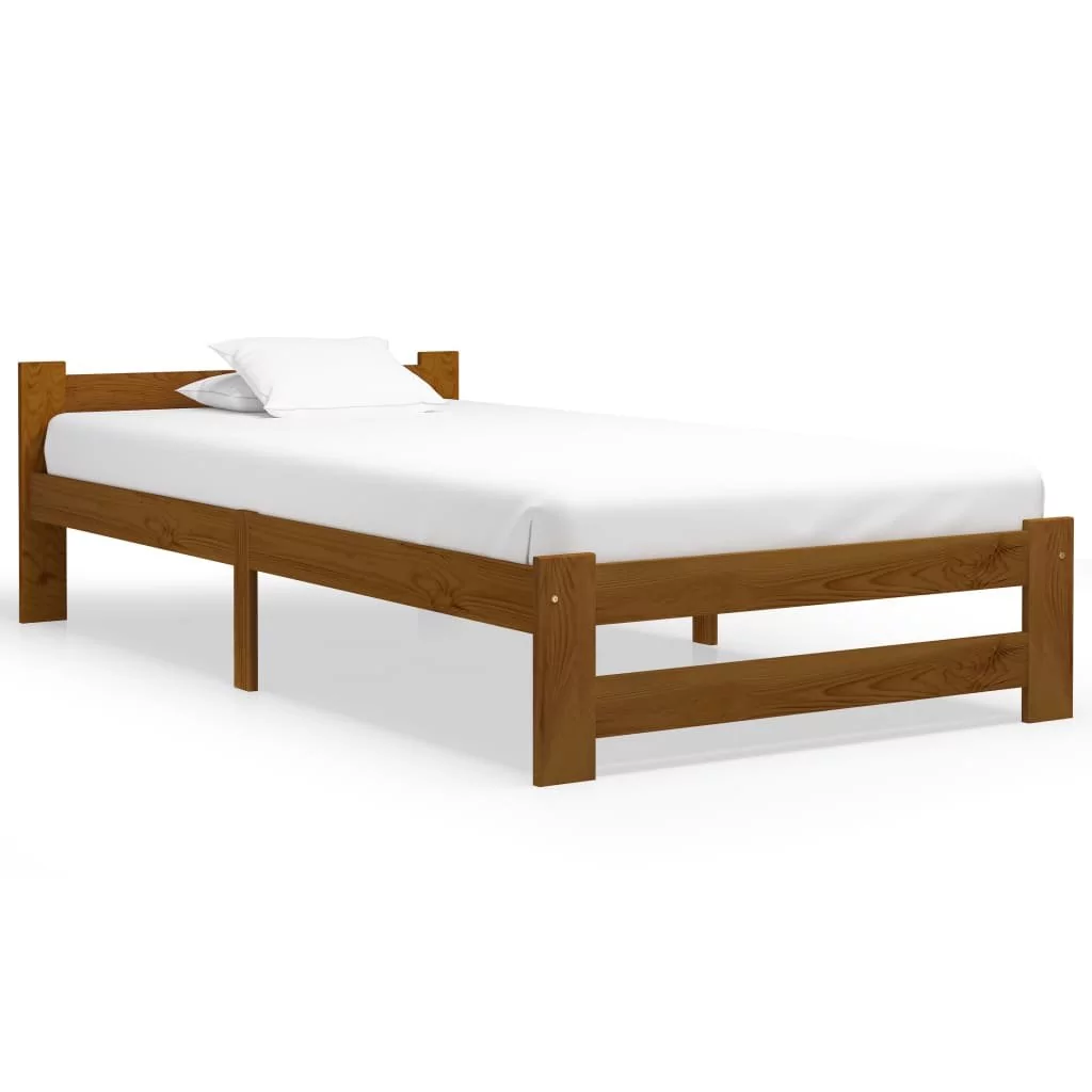 vidaXL Lumarko Rama łóżka, miodowy brąz, lite drewno sosnowe, 100 x 200 cm 322006