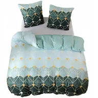 Pościel - Pościel 140x200 bawełna satynowa dwustronna GierekHoff 2cz zielona w heksy - miniaturka - grafika 1