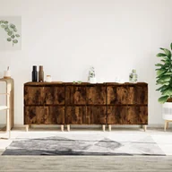 Komody - vidaXL Komody, 3 szt., przydymiony dąb, 60x35x70 cm - miniaturka - grafika 1