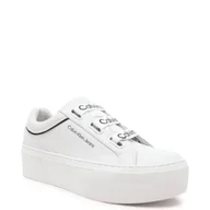 Trampki damskie - CALVIN KLEIN JEANS Skórzane trampki FLATFORM+ LOW BRANDED LACES - miniaturka - grafika 1