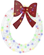 Ozdoby bożonarodzeniowe - vidaXL Wianek Ze LED Lights Wielokolorowe 90 cm Akryl - miniaturka - grafika 1