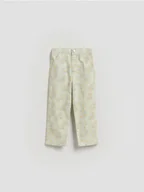 Spodnie i spodenki dla dziewczynek - Reserved - Wzorzyste spodnie - zielony - miniaturka - grafika 1