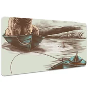 Podkładki na biurko - Podkładka na biurko Niedźwiedź w łodzi 100x50 cm, Dywanomat - miniaturka - grafika 1