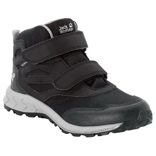 Buty dziecięce Jack Wolfskin Woodland Texapore Mid Vc K Rozmiar butów (UE): 30 / Kolor: czarny/szary - Buty dla chłopców - miniaturka - grafika 1