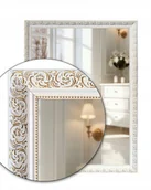 Lustra - Lustro ścienne 50x40 w białej złotej ramie odpornej na wilgoć u54 - miniaturka - grafika 1