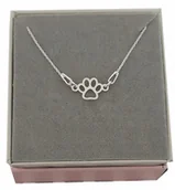 Bransoletki - SREBRNY naszyjnik łapka psa kota srebro PUDEŁKO - miniaturka - grafika 1