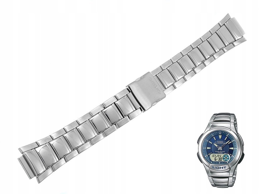 Bransoleta Casio AQ-180 stalowa oryginał plus teleskopy