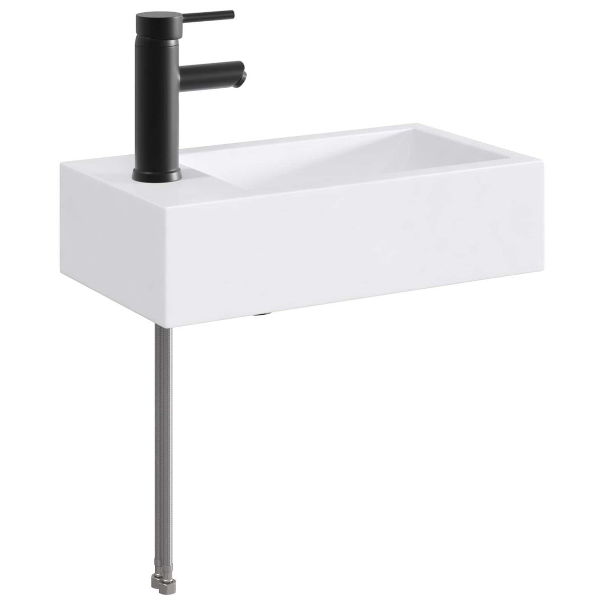 vidaXL Umywalka do łazienki Matowy czarny 45,5 x 25,5 x 13 cm Metal