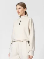 Kurtki i kamizelki sportowe damskie - Damska bluza dresowa crop-top 4F 4FSS22TSWSF165 - miniaturka - grafika 1