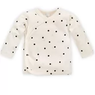 Kombinezony dla dzieci - Pinokio Kurtka niemowlęca wrappedaround Long Sleeve Tres Bien, 100% Cotton ecru, Polka dot, Girls rozm. 56-68 (56), Écru Polka Dot, 56 cm - miniaturka - grafika 1