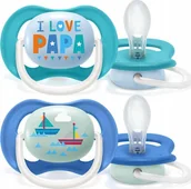 Smoczki uspokajające - NUK AVENT GR.SIL.6-18 ULTRA AIR HAPPY BOY - miniaturka - grafika 1