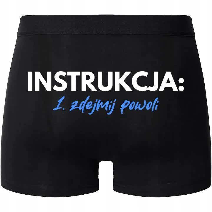 Bokserki Męskie ZDEJMUJ POWOLI Zabawny Prezent Na Walentynki Rozmiar XXL