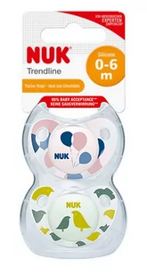 NUK NUK Smoczek Uspakajający 0-6M ""1"" ADORE Girl SILIKON 2szt. 730072B - Smoczki uspokajające - miniaturka - grafika 1