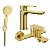 Baterie umywalkowe - Mexen Alfa R40 zestaw wannowy, złoty - miniaturka - grafika 1