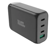 Ładowarki do telefonów - Silver Monkey Ładowarka GaN 130W USB-C PD + USB 3.0 QC B - miniaturka - grafika 1