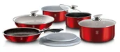 Zestawy garnków i patelni - Zestaw czerwonych garnków z odpinaną rączką W8-G84 - miniaturka - grafika 1