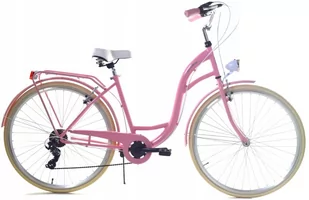 Dallas Bike City 7spd 26 cali Różowo-kremowy - Rowery - miniaturka - grafika 1