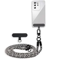 Etui i futerały do telefonów - Łańcuszek Cadorabo do telefonu komórkowego WIKO RIDGE 4G w kolorze BLACK - WHITE - Etui na telefon komórkowy z regulowanym paskiem do zawieszenia na szyi - miniaturka - grafika 1