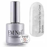 Lakiery hybrydowe - Em nail professional Tempered Dry Top Coat hartowany Sparkle 15ml - miniaturka - grafika 1