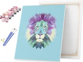 Malowanie po numerach - Malowanie po Numerach Kolorowy Geometryczny Lew / beliart - miniaturka - grafika 1