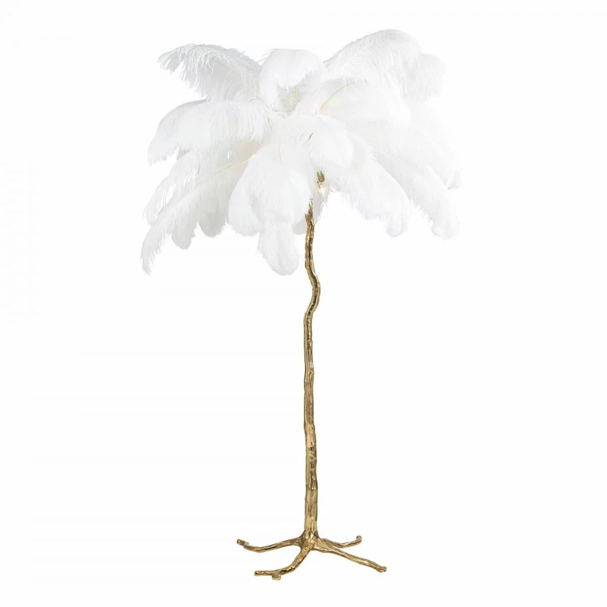 King Home Lampa podłogowa drzewo TIFFANY złota / biała JL0019.WHITE