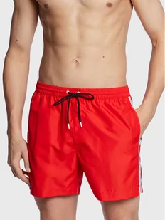Calvin Klein Swimwear Szorty kąpielowe KM0KM00810 Czerwony Regular Fit - Kąpielówki męskie - miniaturka - grafika 1