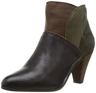 Botki damskie - Fly London Damskie buty Gena i botki, brązowy - ciemnobrązowy zielony - 40 EU - miniaturka - grafika 1