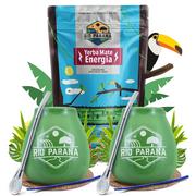 Yerba Mate - Zestaw STARTOWY DLA DWOJGA Yerba Mate Rio Parana Energia tykwa bombilla 2x500g 1kg - miniaturka - grafika 1