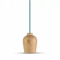 Lampy sufitowe - v-tac Oprawa Wisząca V-TAC Drewno Niebieski Przewód VT-7778 - miniaturka - grafika 1