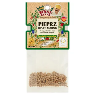 Royal Brand Pieprz biały ziarno 10g - Przyprawy i zioła sypkie - miniaturka - grafika 1