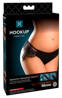 Wibratory i masażery - HOOKUP Princess Panty - zestaw wibrujących majtek na baterie (czarny) - grafika 1