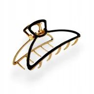 Ozdoby do włosów - Klamra do włosów Metalowa szczęka Złota z czarną emalią - miniaturka - grafika 1