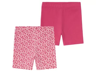Spodnie i spodenki dla dziewczynek - LUPILU LUPILU Dziewczęce legginsy rowerowez bawełną, 2 pary (98/104, Różowy/Ciemnoróżowy) - grafika 1