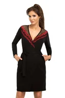 Piżamy damskie - Donna Szlafrok Jasmine Black Czarny S - miniaturka - grafika 1