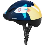 Kaski rowerowe - Spokey Kask Space rozmiar 49-56) Granatowo-żółty - miniaturka - grafika 1