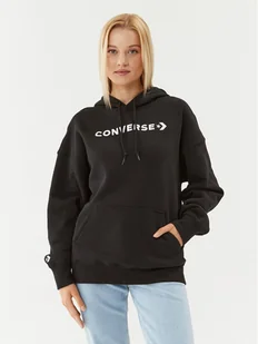 Converse Bluza Wordmark Fleece Hoodie Emb 10025690-A06 Czarny Regular Fit - Bluzy damskie - miniaturka - grafika 1