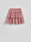 Spódnice - Reserved - Spódnica mini z falbanami - brudny róż - miniaturka - grafika 1