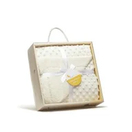 Koce i narzuty dla dzieci - Interbaby Kocyk dziecięcy 80x110 granatowy mikrofibra z tłoczonymi bąbelkami - miniaturka - grafika 1