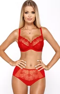 Biustonosze - Cynthia koronkowy biustonosz miękki soft czerwony, Kolor czerwony, Rozmiar 65F, PariPari Lingerie - Intymna - miniaturka - grafika 1